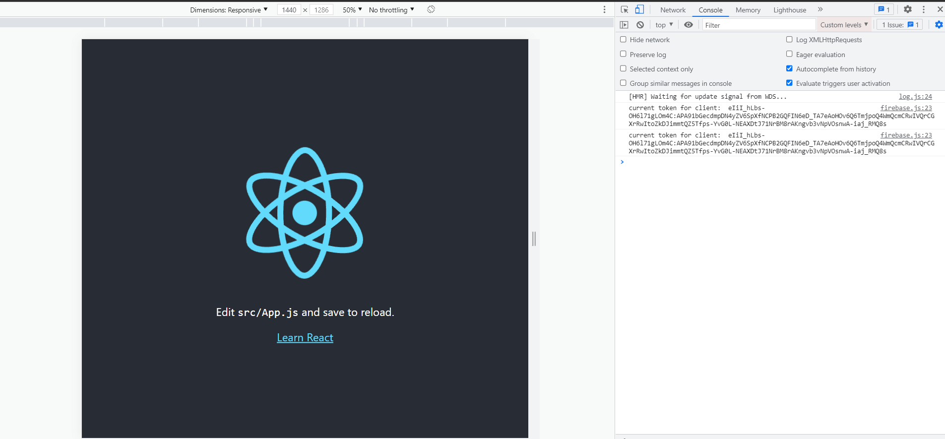 React firebase. React js if{} [].